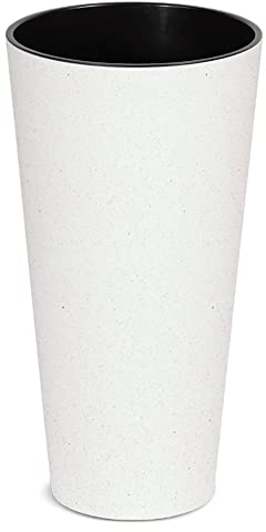 Macetero alto y redondo,sin depósito , de 30x30x57,2cm, capacidad de 15 L.