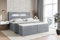 ALTDECOR Boxspringbett mit Matratze und Lattenrost, LED Boxbett, Topper, Polsterbett mit Bettkasten, Bett mit Stauraum H4-Matratze, Doppelbett, Springboxbett - ORGOL - 140x200 - Grau Samt