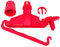 Tradineur - Pinza de plástico para fregona Industrial, Apta para Mangos de hasta 2,5 cm de diámetro, Limpieza del hogar, Negocios (Rojo, 12,5 x 17,5 x 4 cm)