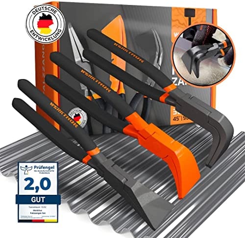WERKTHOR Falzzange – TESTSIEGER Abkantzangen für extrem präzises Abfalzen [45°, 90°,180°] – Dachdecker Werkzeug für Heimwerker – 60mm Maulbreite