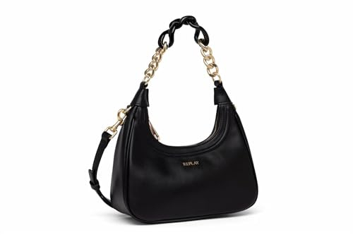 Replay Damen Handtasche mit Ketten-Detail, Black 098 (Schwarz), Onesize