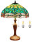 Bidesen Tiffany Stil Tischlampe 16 Zoll grünes Glas Lampe, Glasschirm mit Kristallperlen, Leselicht, Nachtlicht für Schlafzimmer, Wohnzimmer