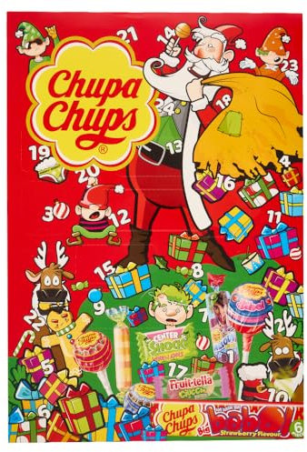 Chupa Chups Calendario dell'Avvento, Calendario Avvento con Lollipop e Gomme da Masticare, Gusti Assortiti, Ottimo Come Idea Regalo per Natale per Bambini, 24 Sorpresine
