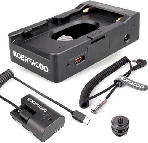 KOERTACOO NP-F Battery Adapter Plate Compatible with NP-F Series Battery. | Compatible with NP-F970 F960 F770 F750 F570 F550 Battery,BMPCC 4K/6K DC Cable and LP-E6 dummy battery to Power BMPCC Camera.
