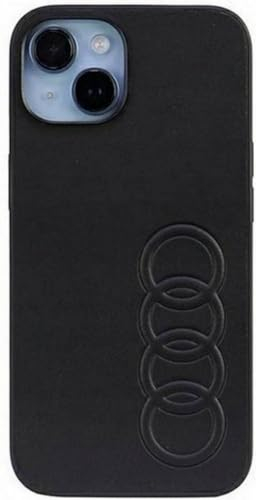Audi Synthetic Leather Hülle für iPhone 14 6.1 Schwarz Hard AU-TPUPCIP14-TT/D1-BK