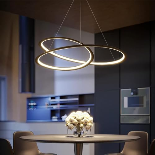 Mikeru Moderne 180cm Esstisch-Hängelampe, 50w Dimmbare Led-Hängelampe In Kleeblatt-Form Mit Fernbedienung, Mit Speicherfunktion/Höhe 150 Cm Einstellbare Kücheninsel-Lampe, Für Wohnzimmer, Küche