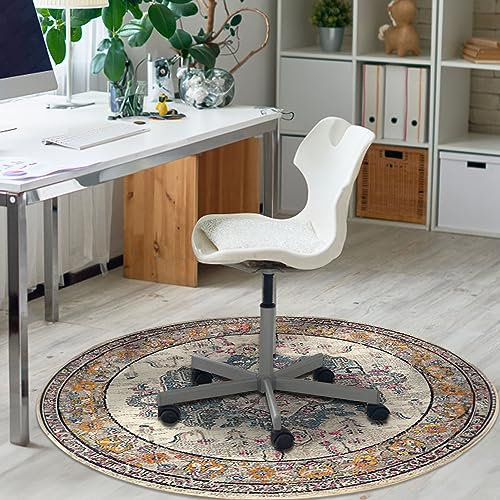Heavyoff Bürostuhl Unterlage, Bodenschutzmatte bürostuhl, Bodenschutzmatte für Hartböden, Kratzfest Bodenmatte Stuhlunterlage, Unterlage Schreibtischstuhl für Laminat, Graue Runde, d200cm