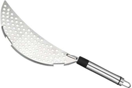 Stainless Steel Half-Moon Strainer - for Pasta Pot Draining and More - Kitchen Essential