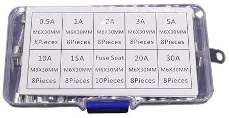 9 Werte 72-teiliges Sortiment An Trägen Glasrohrsicherungen 6 X 30 Mm 250 V 0,5 A A 3 A 5 A 10 A 15 A 20 A 30 A Sicherungen Glasrohr 6 X 30 Mm Träge Glasrohrsicherungen