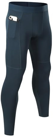 Hotfiary Herren Leggings Kompressionshose Athletic Base Layer Lauftights Fitnessstudio Workout Hose Sport Jogginghose Training Kompressionsstrumpfhose mit Reißverschlusstasche Quick Dry