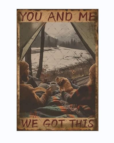 EMOHAT You and Me We Got Metall-Blechschild This Outdoor Mountain Sunrise Romantisches Wandkunst-Poster, Vintage-Dekorationen für Zimmer, Büro, Wohnzimmer, 30,5 x 20,3 cm