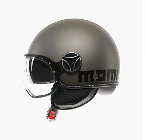 MOMODESIGN - FGTR EVO E2206, Jet-Helm mit Sonnenblende, offener Helm für Motorräder und Motorroller, für Männer und Frauen, Matt Titanium Frost/Black, S