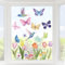 RISVOWO Fenster Sticker, 8 Stück Fensterbilder Frühling, Fensterbilder Kinder, Frühlingsdeko Fenstersticker, Fensterbilder Ostern Geeignet für Glastüren und Fensterdekorationen