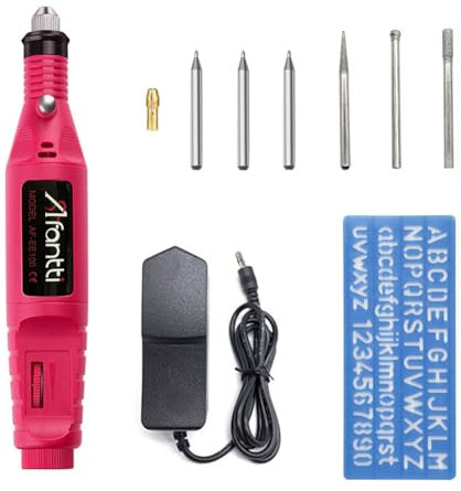 Afantti Corded Electric Engraver Pen DIY Engraving Tool Etching Kit Etcher Set with | Stencil & Tungsten Carbide Tip | for Metal Glass Wood Ceramic Plastic