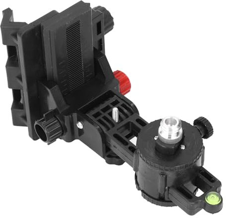 Adattatore di Livello con Staffa di Regolazione Fine, Strumenti di Layout per la Misurazione del Livello Supporto Regolabile a 360 Gradi Base Girevole a Forma di L con Clip a