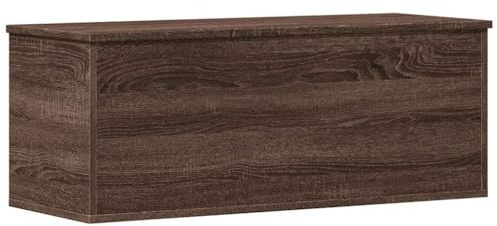 vidaXL Truhe, SpielzeugSpielzeugbox mit Stauraum, Aufbewahrungsbox für Wohnzimmer, Auflagenbox Kissenbox Spielzeugbox, Braun Eichen-Optik Holzwerkstoff
