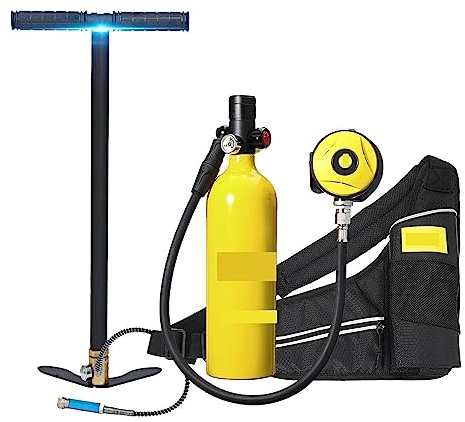 Mini bouteille de plongée sous-marine portable, Mini cylindre de plongée 1L, pompe à main de réservoir d'air de respirateur de plongée for l'équipement de plongée en apnée, équipement de plongée pour