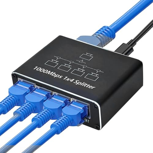 Ethernet Cable Splitter | Ethernet Distribution Device | Fast Internet | Splitter | RJ45 Internet Adapter, 1000Mbps Ethernet Connector, TV Network Adapter, Splitter for Multiple Connections