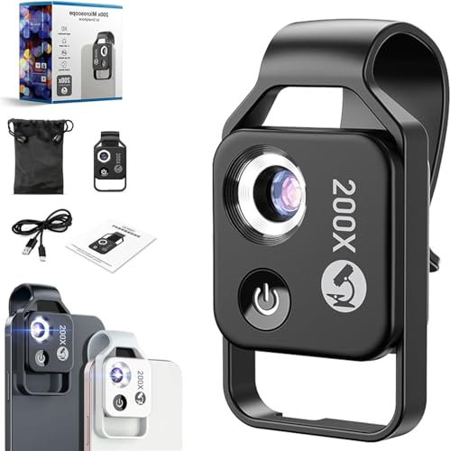Nano Zoom 200x for iPhone, Nano Zoom Lens for iPhone, Nanozoom 400x for iPhone, Nanozoom 200x, Nano Zoom for iPhone, Nano Zoom Telescope 200x for iPhone(Black)