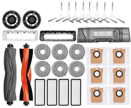 Compatibile con gli accessori for aspirapolvere robot Dreame L20 Ultra Spazzole laterali principali in gomma Panni for mocio Filtri HEPA Sacchetto for la polvere Parti di ricambio(31pcs.)
