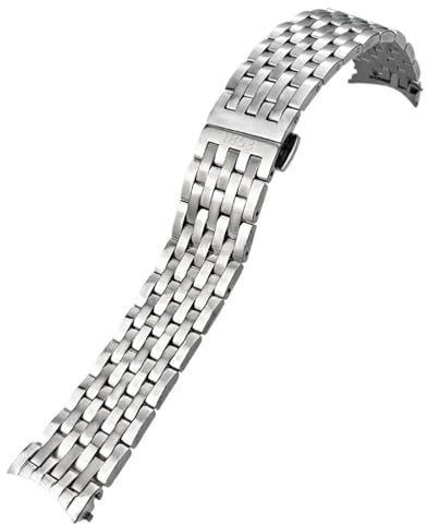 VELORE 316L Edelstahl 20mm Armband für Tissot T097 T097407 T097410A Silber Uhrenarmband Armbänder Kostenlose Tools Männer Frauen Uhrenarmbänder(Silver)