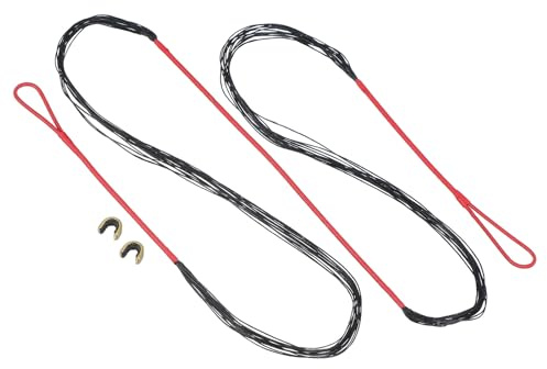 PATIKIL Remplacement de Corde d'arc Corde de recurve Rouge-Noir | de 16 brins avec point de nock pour arc recurve traditionnel AMO 60