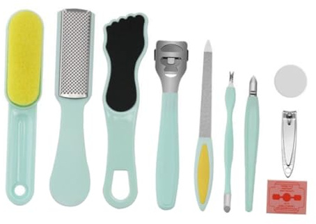 FRCOLOR Fußschaber Abgestorbene Hautzellen 10-teiliges Pediküre-datei-set Nageltrimmer Fußpflege-zubehör