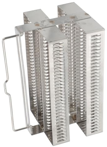 Alipis Stainless Steel Microscope Slides Rack for 60 Pieces Lightweight and Simple to Operate Slide Holder Sturdy Silver Staining for Laboratory and Biology Accessories