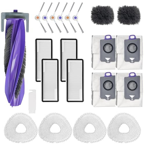 22 Stück Zubehör für Narwal Freo Z Ultra Staubsauger, Ersatzteile mit 1 Hauptrollbürste 6 Seitenbürsten 4 Hepa-Filter 4Wischtücher 4 Staubsaugerbeutel 2 baseboard module 1 Reinigungsbürste