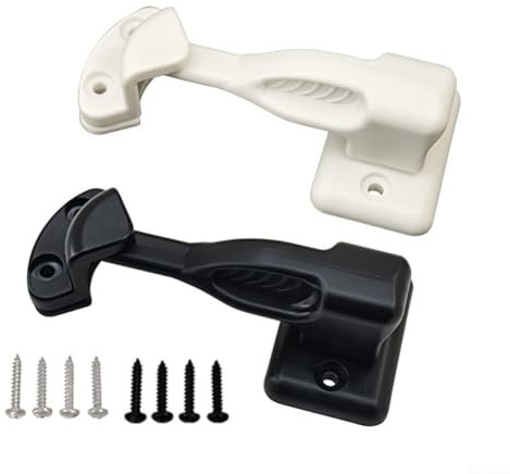 Compact Door Lock with Rotating Latch for Enhanced For Caravan Security (White)