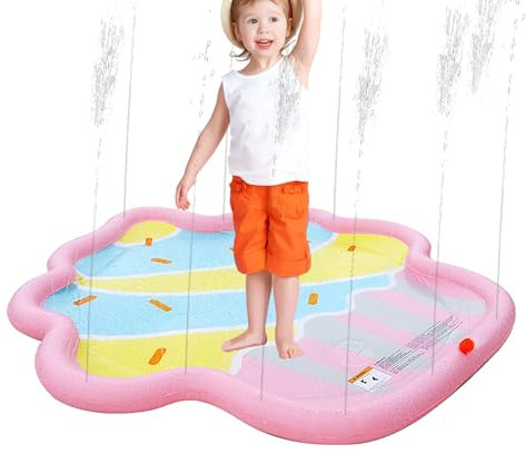 Esterilla de juegos para perros con aspersor, divertida fuente de agua para jardín y exterior, plegable actividad al aire libre para jardín, camping y césped