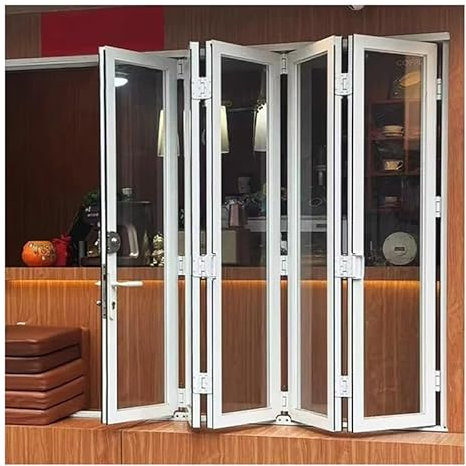 PFCDZDU Finestre Scorrevoli Pieghevoli Personalizzate, in Lega Alluminio Finestra Servizio Apribile, Retrattile Cancello Divisorio A Soffietto per Negozi Commerciali