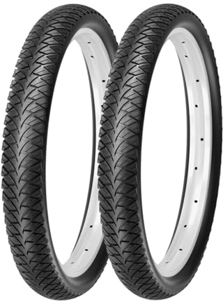 F24 Tyre 2er Set Fahrradreifen 16x1,75 Zoll 47-305 wählbar mit Schläuchen | Autoventil Fahrradventil Trekkingreifen Allroundreifen BMX Fahrradanhänger Kinderrad - Schwarz