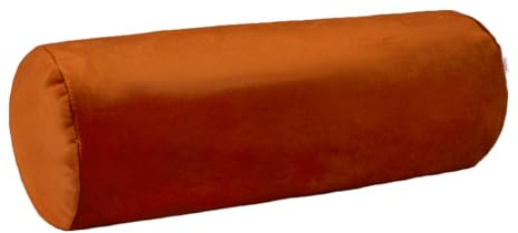 beties - Samt&Sonders-Serie - XL Nackenrollenbezug ca. 25x70 cm; Nackenrollenhülle Samtkissen Dekokissen aus deutschem Unternehmen in hochwertiger Qualität (Rost-Orange)
