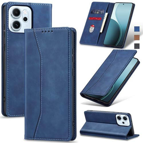 Jasonyu Funda para OPPO Reno14 /14 F/FS 5G Flip Case,Azul | Cuero PU Carcasa,Tipo Libro con Tarjetas y Cartera,Soporte Plegable,Cierre magnético,Capa