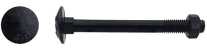 100 Boulons Tête Ronde Collet Carré TRCC 7 x 70 mm - DIN 603 - Zingué Noir - D-Work