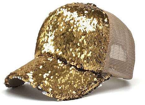 Glitzer Baseball Cap Damen Basecap Mit Pailletten,Mesh Baseballkappe,Outdoor Sonnenschutz,Sport Cap,Sonnenmütze,Baseball Mütze,Hut für Sport,Kappen Hüte UV-Schutz,Schwarz