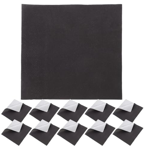 AMUSLESUR 60 Serviettes en Papier Noires Jetables Épaisses 16,5X16,5 CM pour Cocktails Anniversaires Mariages et Événements Festifs