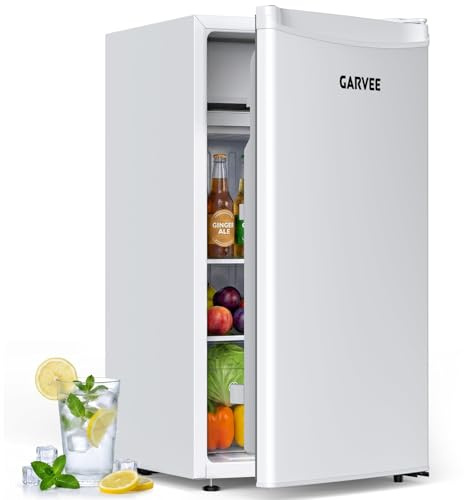 47L Under Counter Fridge, 47cm Wide Freestanding Mini Fridge with Adjustable Temperature Control, Vegetable Drawer, Small Drinks Fridge for Bedroom & Office, Quiet 41dB, Reversible Door - White