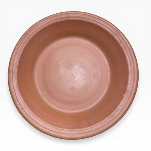 Piatto Vassoio Marocchino in Terracotta Grezza Non Smaltata Ø46 cm | Fatto a Mano in Marocco | Artigianato Tradizionale Naturale