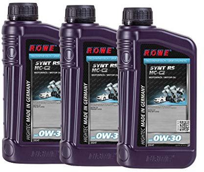 3 (3x1L) Liter ROWE HIGHTEC SYNT RS SAE 0W-30 HC-C2 Motoröl Made in Germany