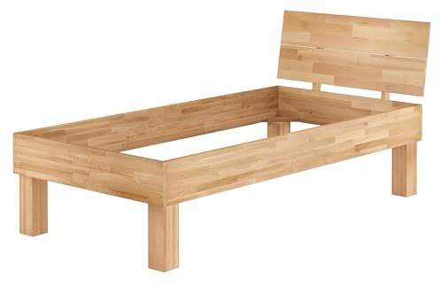 Erst-Holz®Stabiles Bettgestell für XXL Buche Massiv 100 x 200