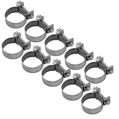 10pcs All Stainless Steel Mini Fuel Line Pipe Hose Clamp Clip 6mm-20mm Optional Size (18-20Mm)