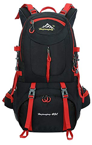 BOZEVON Outdoor Trekkingrucksacke - Reiserucksack Wanderrucksack Sport Radfahren Klettern Rucksack Herren Damen, Schwarz, 60L