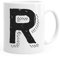 MoonWorks Kaffee-Tasse Buchstaben Buchstabe glänzend Kaffeetasse Teetasse Keramiktasse R weiß Unisize