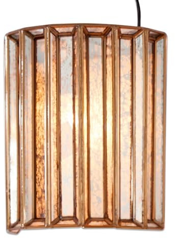 LOBERON Wandlampe Immogen, authentische Nostalgie, wunderschöne Lichtreflexe, Antik-Finish, Wandleuchte, Glas, Eisen, antikgold