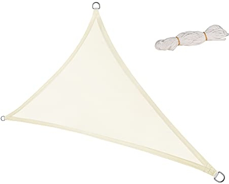 Laneetal Voile d'ombrage 3x3x4,25 mètres Triangulaire en PES Auvent pour Jardin terrasse Anti-UV Toile Solaire résistant Beige