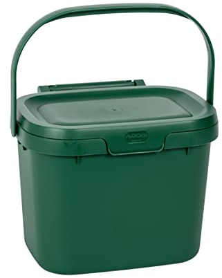 Addis 518250 Everyday Kitchen Food Waste Compost Caddy Bin, 4.5 Litre, Dark Green