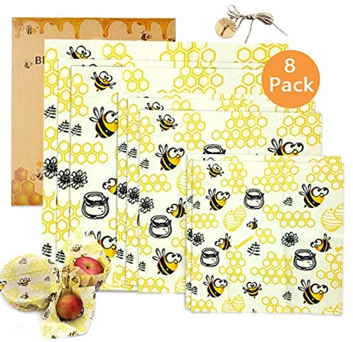 TOPSEAS Emballage Cire d'abeille, Emballage Alimentaire Réutilisable de Cire d'abeille,Emballage Alimentaire Réutilisable et Écologique,pour Sandwichs,Fromage,Fruits,Pain,Collations