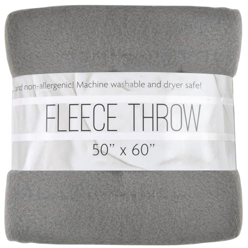 Trail maker 50x60 Throw Blankets, Fleece Throw Blanket for Livingroom, Couch, Chair, Bed (Heather Grey)